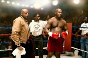 Cena marcante do filme George Foreman em luta e superação