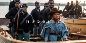 Cena poderosa do filme Harriet com luta por liberdade